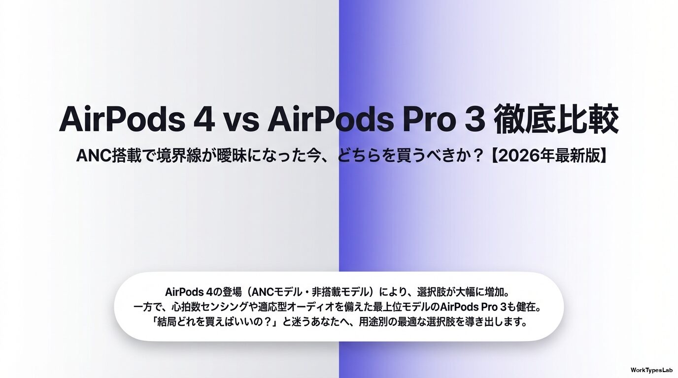AirPods 4 vs AirPods Pro 3徹底比較｜どっちを買うべき？用途別