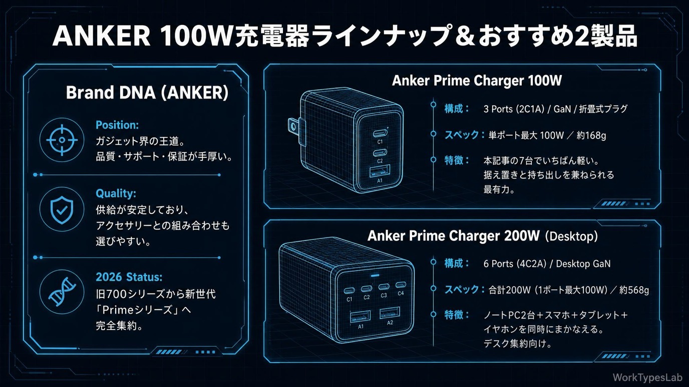 ANKER 100W充電器ラインナップ&おすすめ2製品