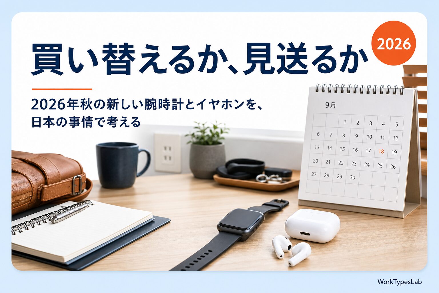 2026年秋のApple Watch・AirPodsを買い替えるか見送るかを日本の事情で判断する記事のアイキャッチ