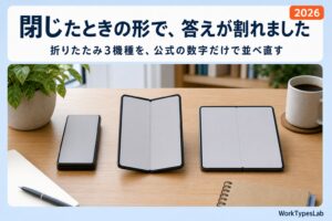 折りたたみiPhoneとGalaxy Z Fold8の比較 - 閉じたときの形で選び方が変わる