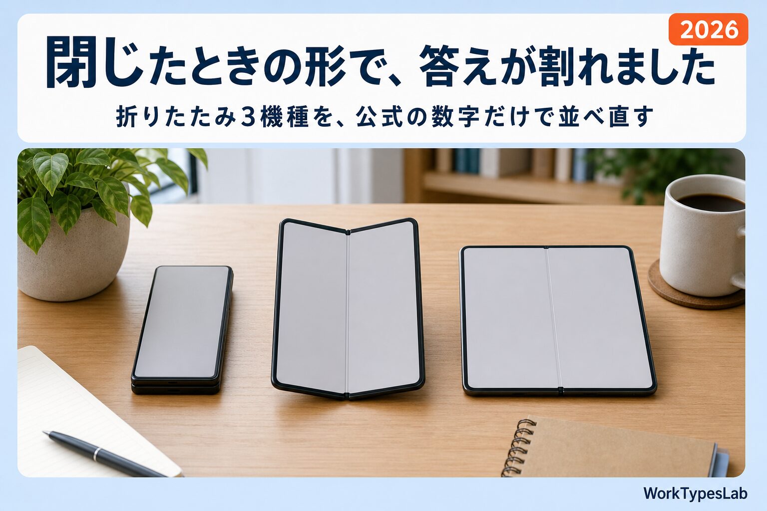 折りたたみiPhoneとGalaxy Z Fold8の比較 - 閉じたときの形で選び方が変わる