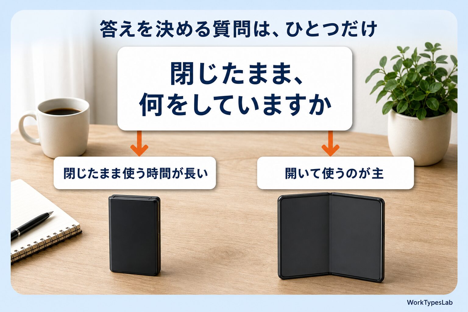 3択の結論 - 閉じたまま何をするかで選ぶ機種が変わる