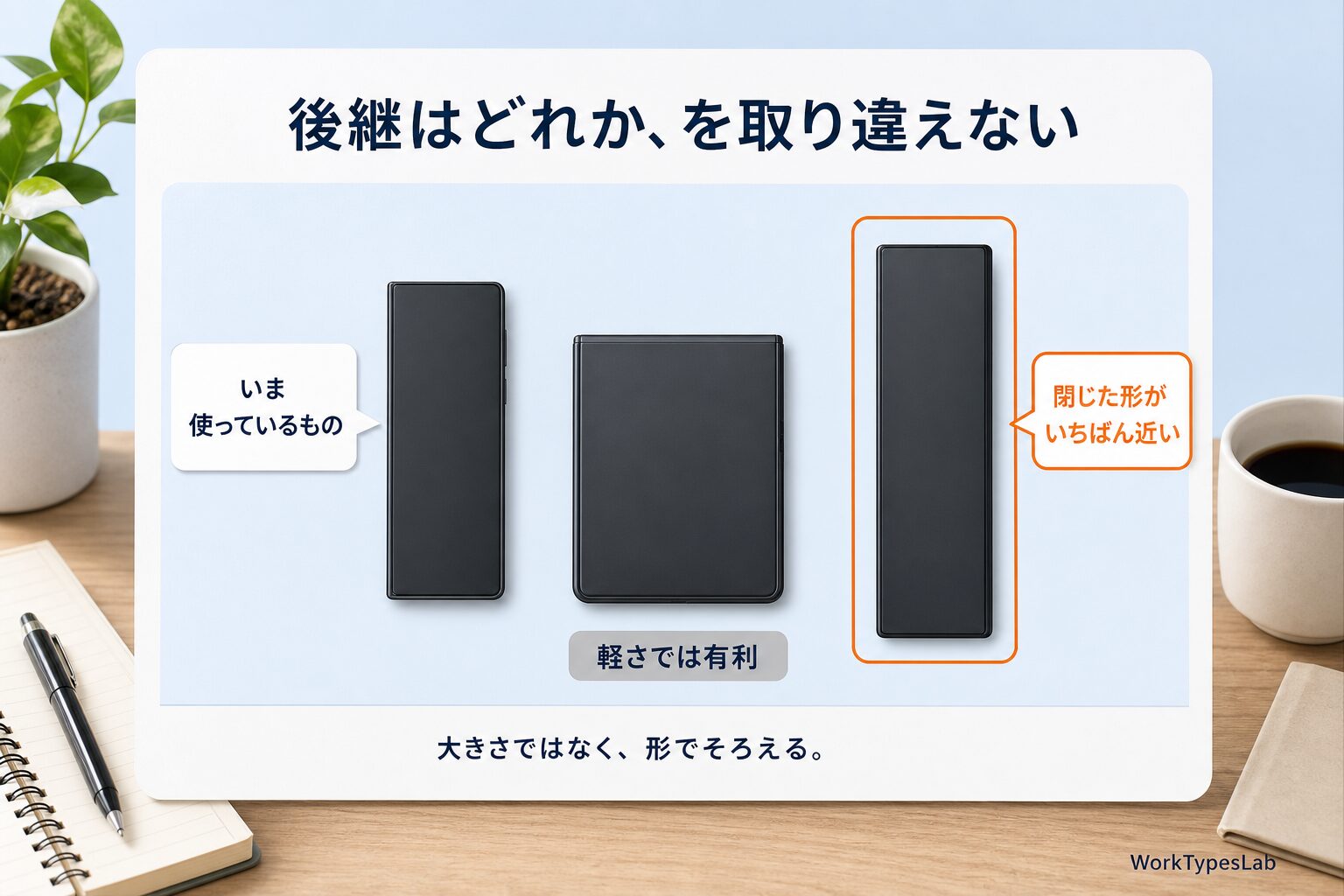 Galaxy Z Fold8 Ultraとの比較 - 内側8.0インチと外側6.5インチ