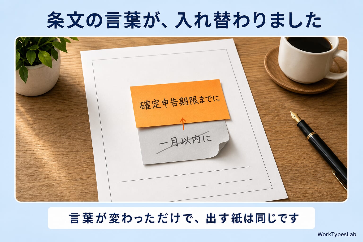 条文の文言が2025年12月31日で切り替わったことを示す図