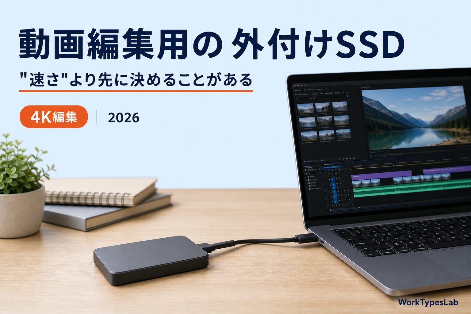 動画編集用の外付けSSDの選び方2026 - 速さより先に決めること