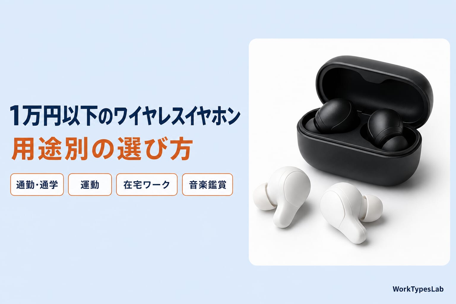 1万円以下のワイヤレスイヤホンを通勤・運動・在宅ワーク・音楽鑑賞の用途別に選ぶ記事のアイキャッチ