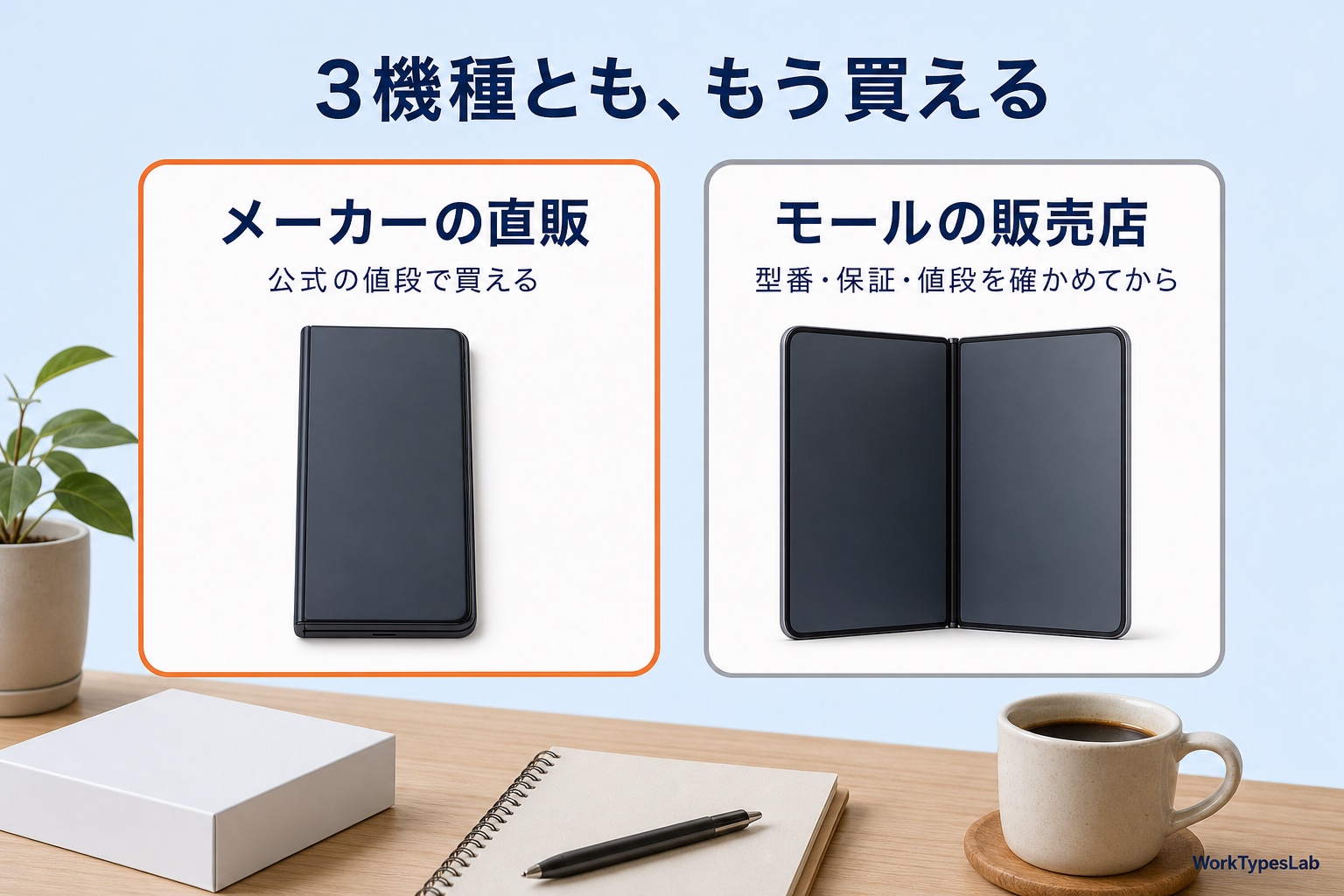 3機種とも発売済み - メーカーの直販とモールの販売店で確かめること
