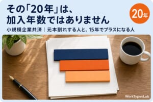 小規模企業共済の20年は加入年数ではなく掛金区分ごとの月数であることを示す図